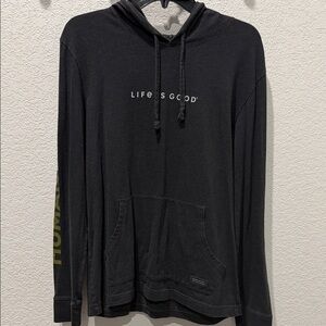 Life Is Good Charcoal Hoodie Sweater